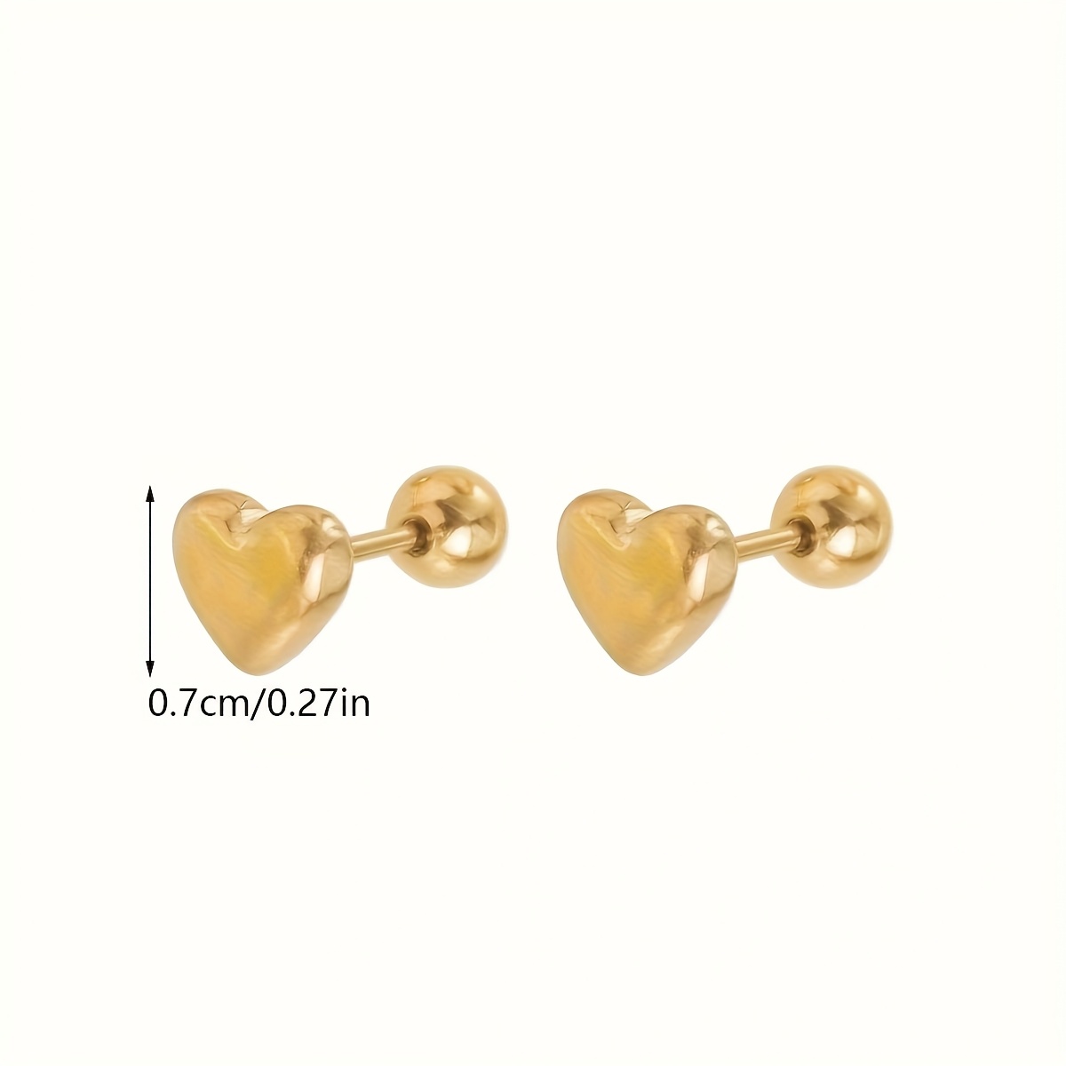 Stylish Heart-Shaped Twisted Round Ball Earrings — Stainless Steel